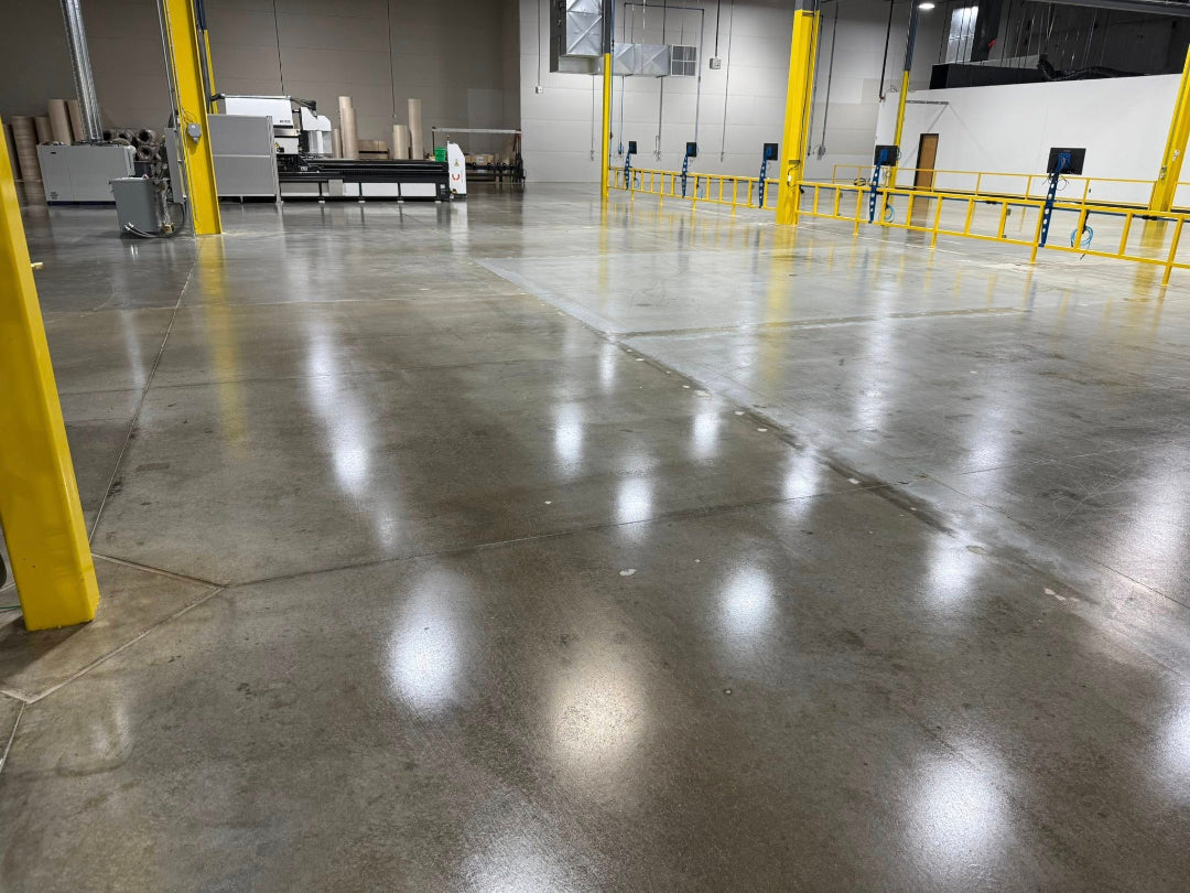 A1 Floors before and after concrete sealer application