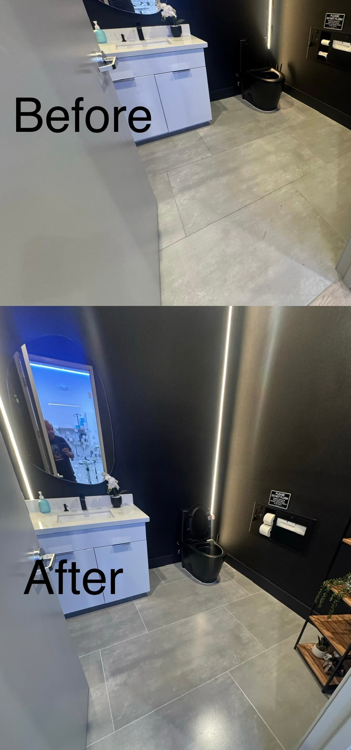 Affinity bathroom tile before and after