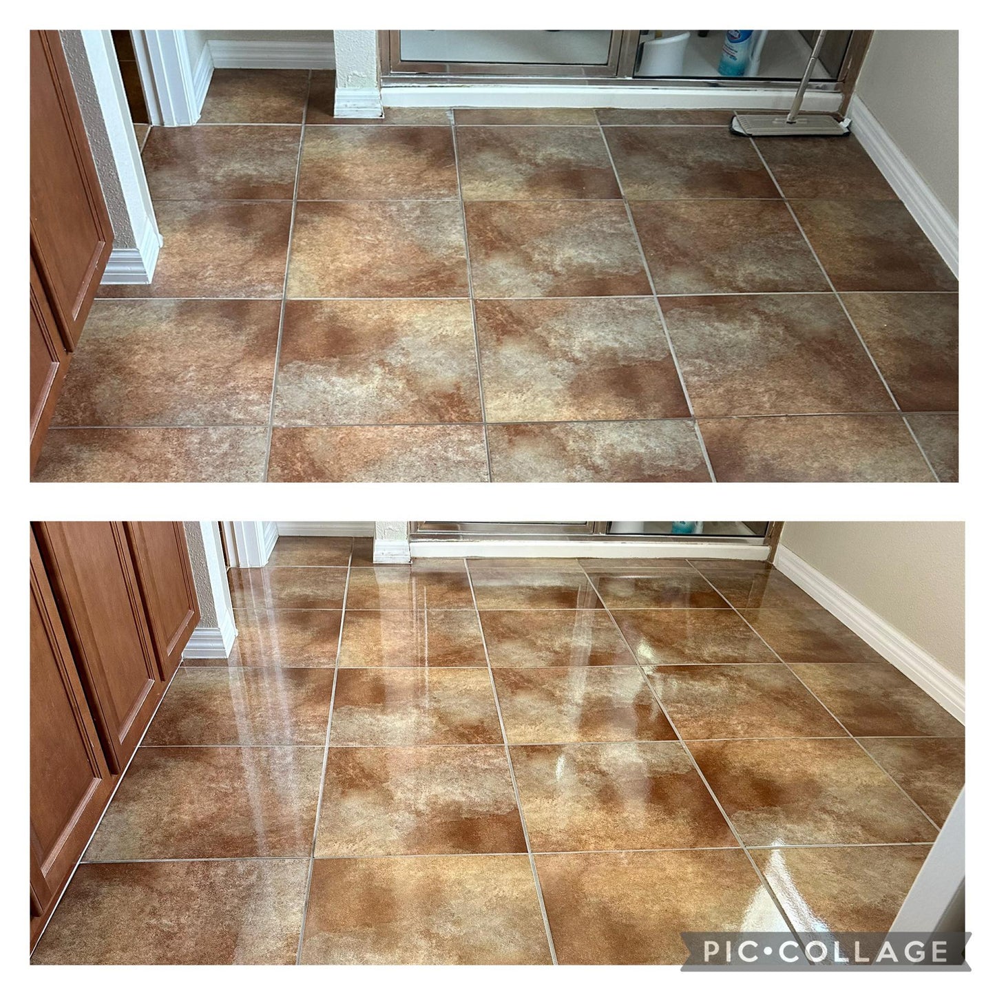 Glossy Affinity tile before and after