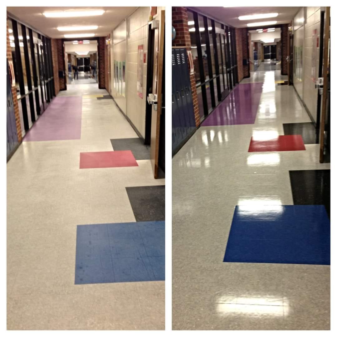 V-Shield VCT school hallway floor